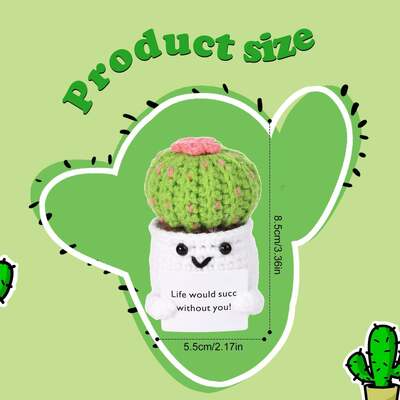Giá tốt. Positive Cactus Crochet Super Soft Plush Khuyến khích trồng khoai tây card Pot Funny Life Crochet Doll Stress Relief Gift Decoration trực tuyến