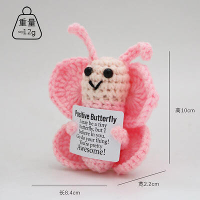 Giá tốt. Positive Butterfly Crochet Cute Creative Funny Doll Toy Knitting Quà tặng sinh nhật cho bữa tiệc Giáng sinh trang trí đồ trang trí trực tuyến