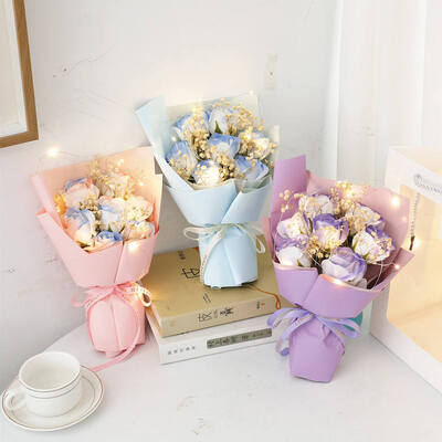 Giá tốt. Ngày Phụ nữ sáng tạo Đám hoa hoa Gypsophila Rose Soap hoa 20cm Vải hoa màu nhiều màu Mini tặng quà cho nhiều lễ hội trực tuyến