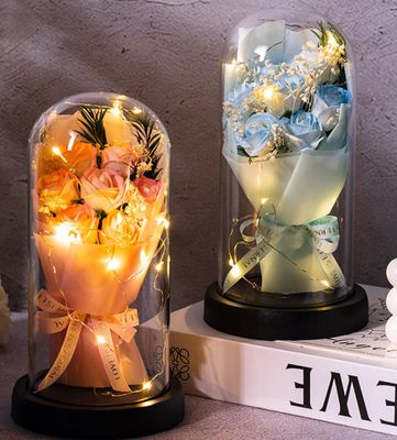 Giá tốt. Hoa xà phòng Áo phủ kính LED Quà tặng ngày Valentine Quà tặng ngày mẹ trực tuyến
