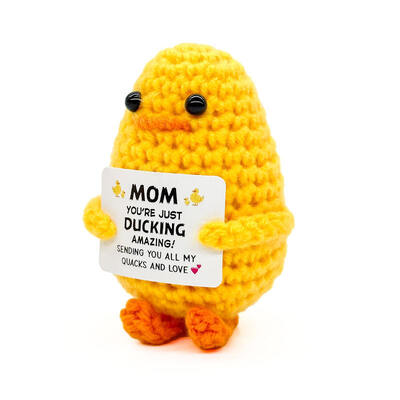 Giá tốt. Positiveducke Quả vịt bông crocheted tay dễ thương biểu hiện năng lượng tích cực Sản phẩm crochet động vật hoàn thiện trong búp bê khoai tây trực tuyến