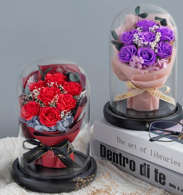 Giá tốt. Valentine Ngày của mẹ xà phòng hoa hồng quà tặng Galaxy hoa nhân tạo quà tặng xà phòng hoa bó hoa trong cầu thủy tinh trực tuyến