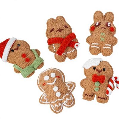 Giá tốt. Búp bê đàn ông bánh gừng crochet thủ công cho trang trí lễ hội phong cách trực tuyến