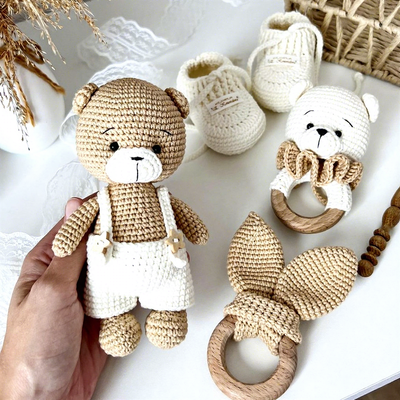 Giá tốt. New Amigurumi Children's Thanksgiving Gift Set Super Soft Plush PP Cotton Filled Crochet Cute Bear Wool Material (Thiết bị làm bằng len gấu dễ thương) trực tuyến