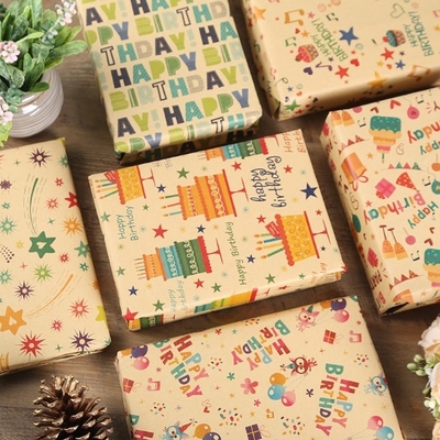 Giá tốt. Giấy gói quà giấy kraft 85gsm để gói quà tiệc sinh nhật trực tuyến