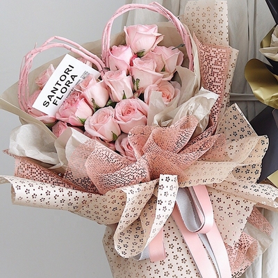 Giá tốt. 50 cm * 5Y Bó hoa bằng nhựa Polyester cuộn lưới trang trí Giáng sinh trực tuyến