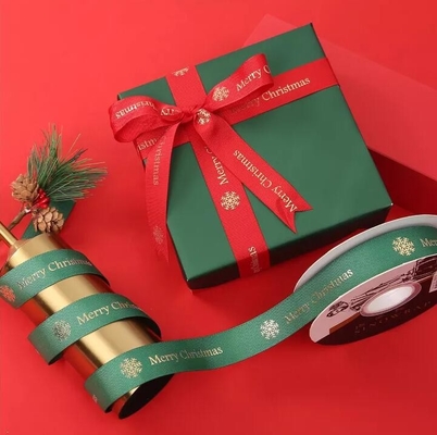 Giá tốt. In Polyester Satin Grosgrain Ruy băng 25mm Màu đỏ Giáng sinh trực tuyến