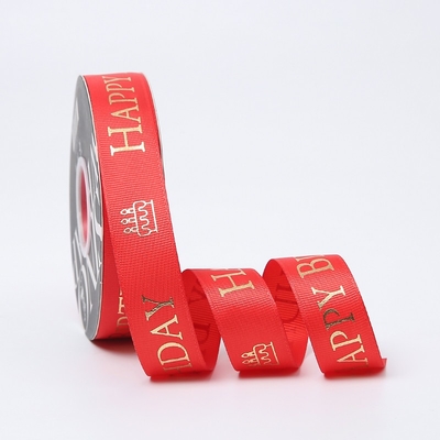 Giá tốt. Ruy băng chúc mừng sinh nhật được in ruy băng Satin đỏ 1 inch cho bao bì bánh trực tuyến