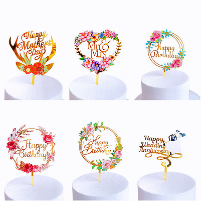 Giá tốt. Vòng hoa Chúc mừng sinh nhật Bánh acrylic Trang trí trên cùng W12.5cm trực tuyến