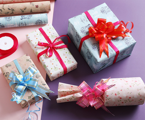 Giá tốt. Giấy gói Kraft có hoa văn màu vàng tái chế Giấy gói 2m trực tuyến