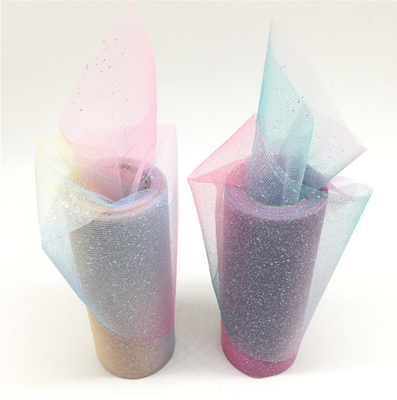 Giá tốt. 15 cm 10 Yards Organza Vải tuyn cuộn Cầu vồng lấp lánh Tulle với pha lê Sequin trực tuyến