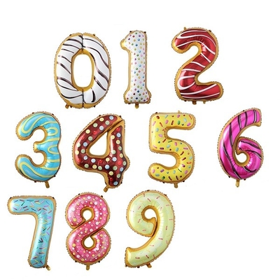 Giá tốt. Donut Party Foil Balloon Bữa tiệc sinh nhật của trẻ em 32 inch Foil Number Balloon trực tuyến