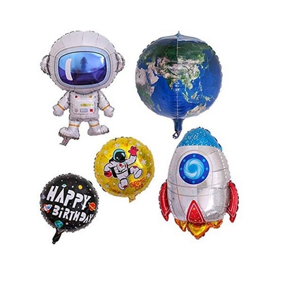 Giá tốt. Không gian bên ngoài theo chủ đề Foil Mylar Party Balloons Phi hành gia Hình tên lửa 5 cái trực tuyến